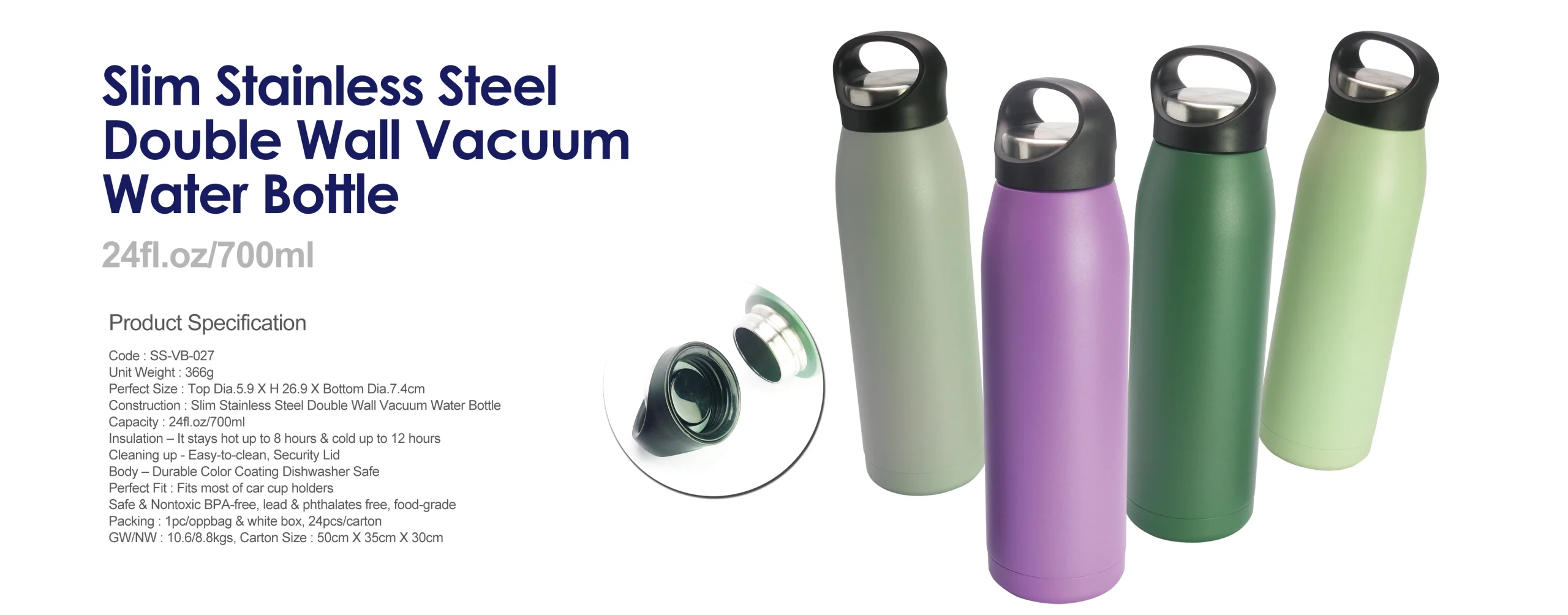Handy Stainless Steel
Double Wall Vacuum
Water Bottle