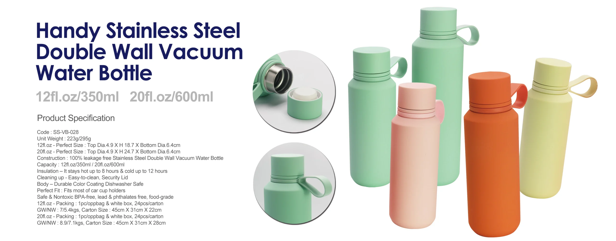 Kids Stainless Steel Double Wall Vacuum Water Bottle
