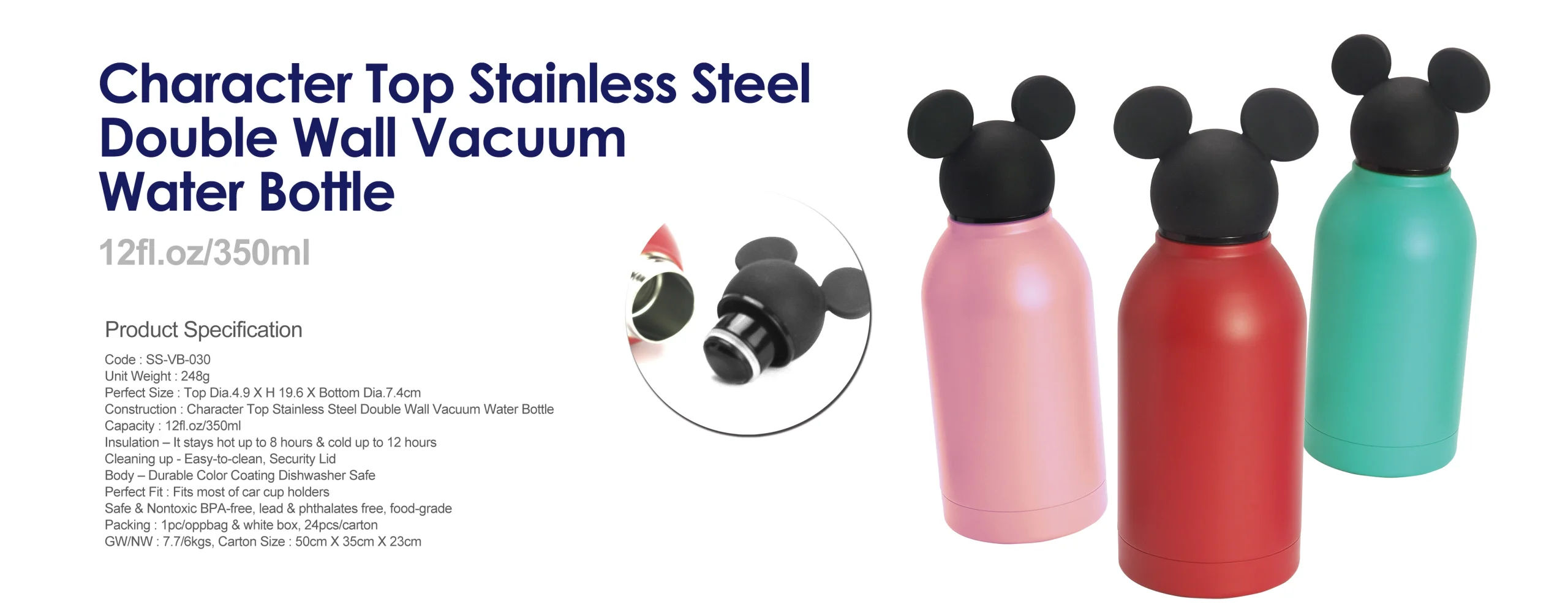 Handy Stainless Steel Double Wall Vacuum
Water Bottle